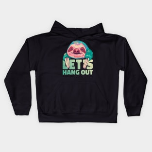 Sloth Lets Hang Out Cute Watercolor Animal Kids Hoodie